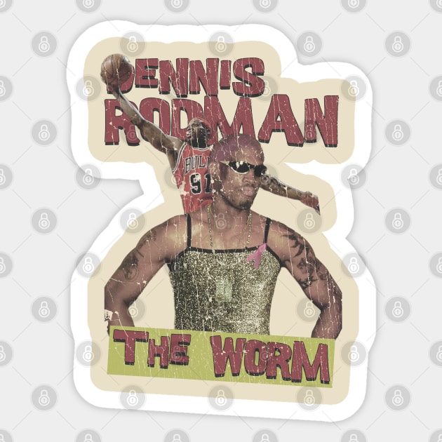 Dennis Rodman the worm vintage cracked Sticker by deniadrian